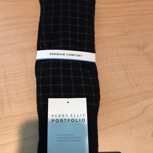 Perry Ellis Men's Portfolio Crew Socks Black